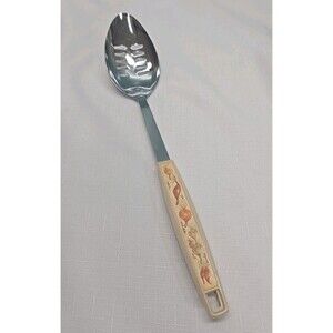 Vintage EKCO Slotted Spoon – Onion Vegetable Handle – Made in USA – 12” READ